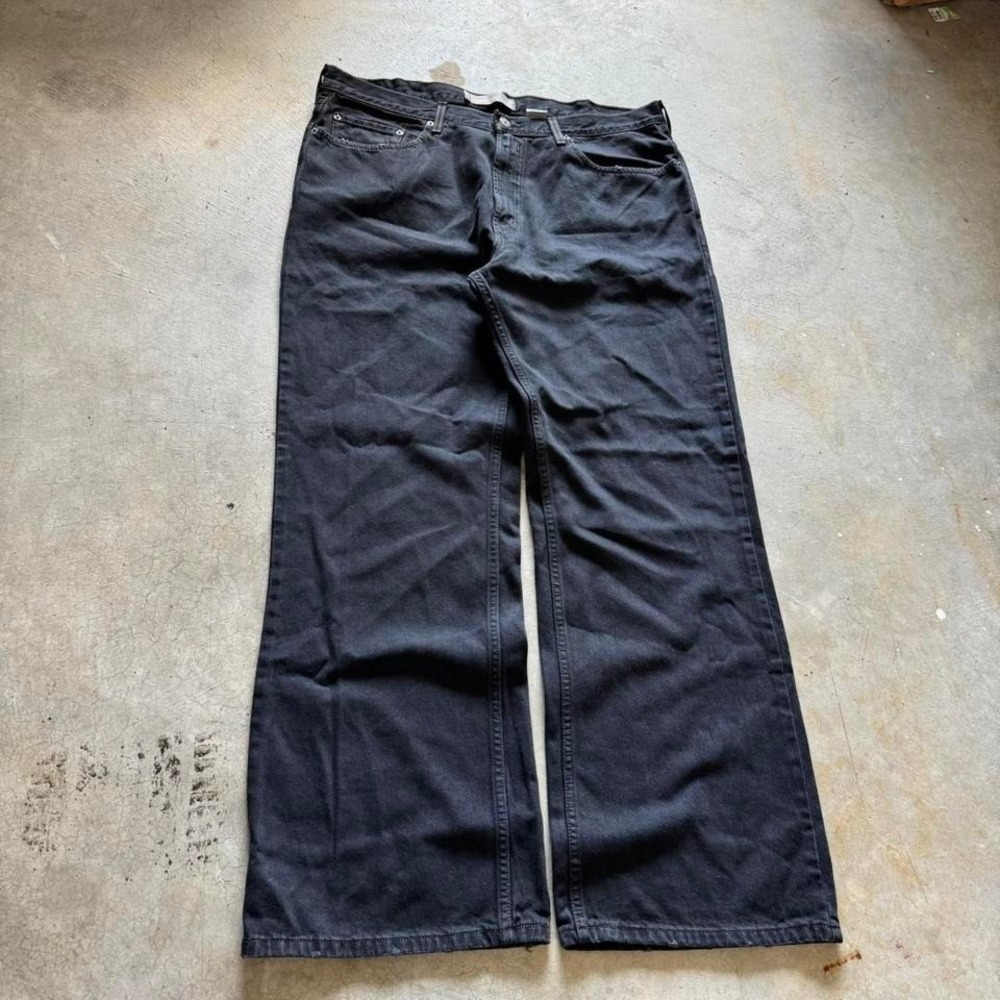 Vintage Levi's 567 Low Loose Bootcut Baggy Black Denim Jeans 38x32 - Picture 6 of 7